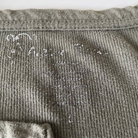 Vintage Y2K Womens Large Fitted Button Henley Baby Tee Olive Green Bella Swan - Picture 3 of 8